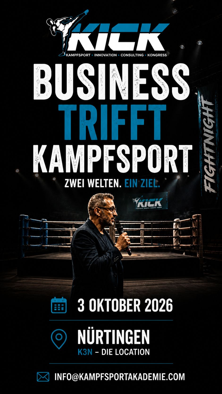 Fightnight Plakat — Business trifft Kampfsport